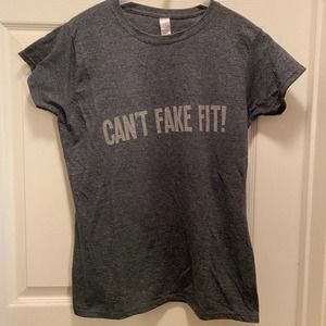 Women’s Large Gildan Soft spun Can’t Fake Fit my fit foods